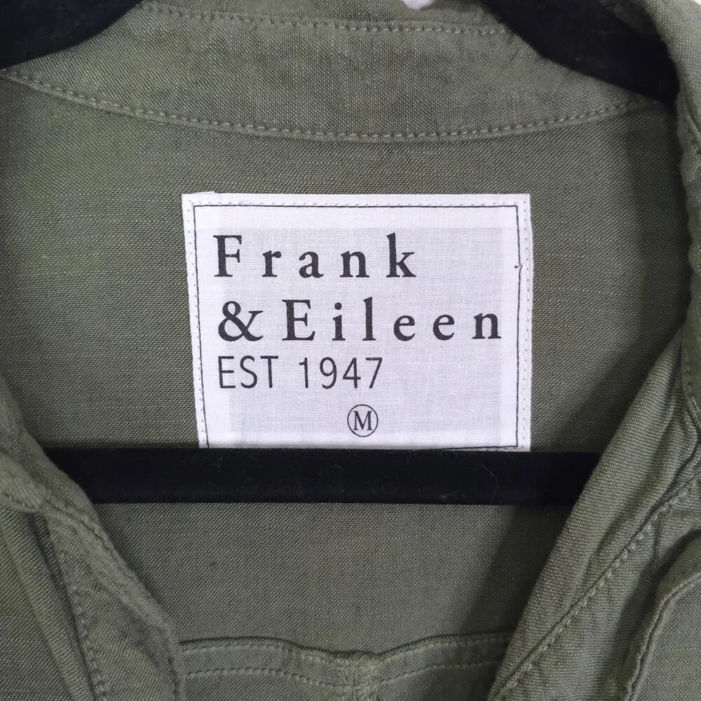 Frank & Eileen Northern Ireland Jumpsuit Army Green Italian Linen‎ Size M